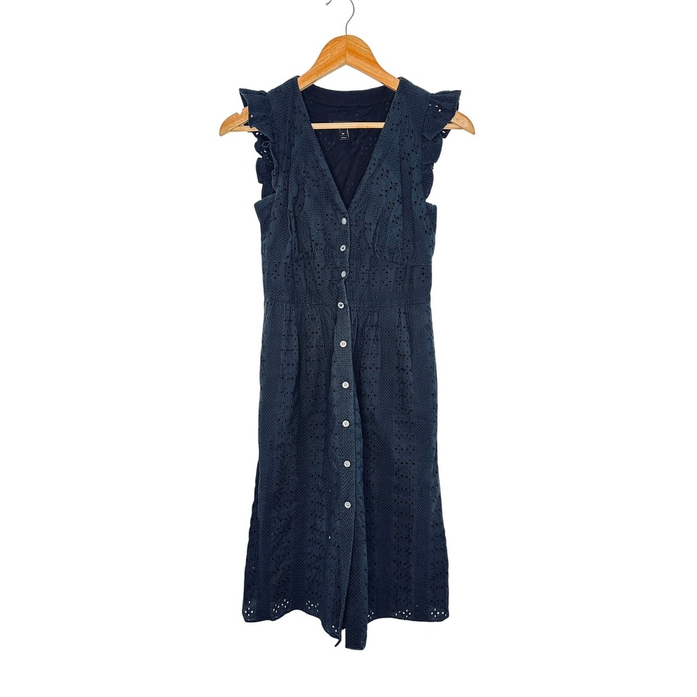 J. Crew Black Eyelet Midi Dress - Picture 2 of 16